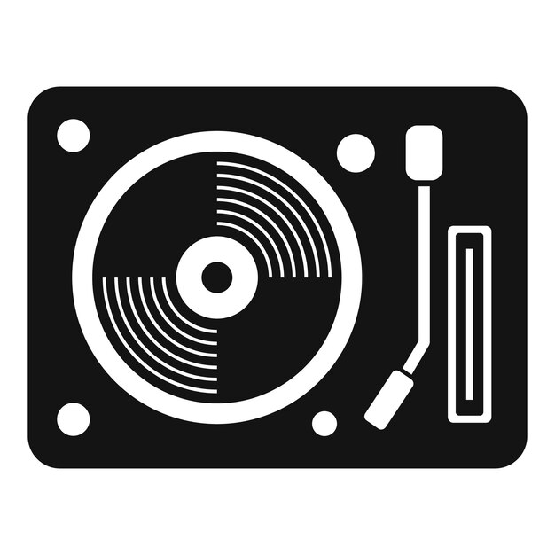 Vector icono de reproductor de discos de vinilo ilustración simple del icono de vector de reproductor de discos de vinilo para diseño web aislado sobre fondo blanco