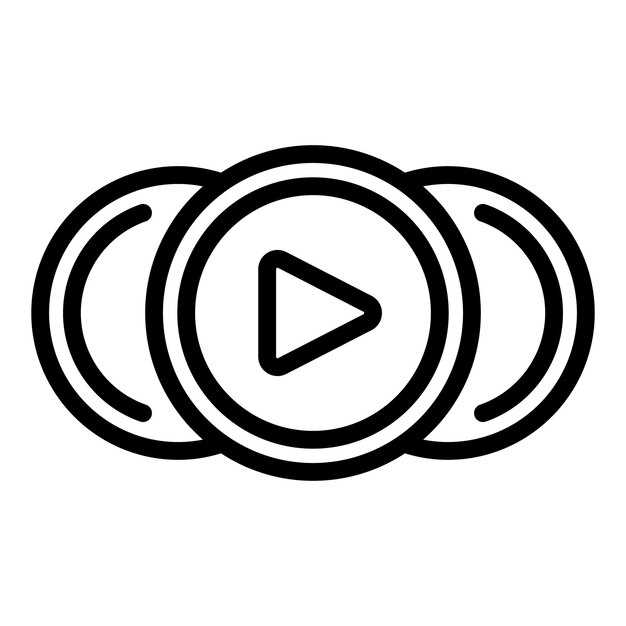 Icono del reproductor de lista de reproducción Icono de vector del reproductor de lista de reproducción de esquema para diseño web aislado sobre fondo blanco