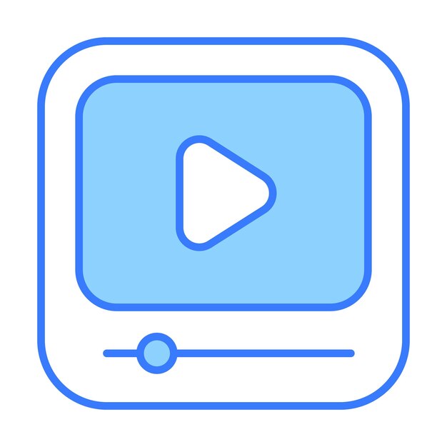 Un icono de reproductor de medios en estilo moderno listo para nosotros vector
