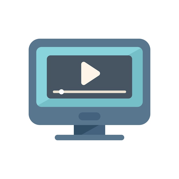 Icono de reproductor de medios de marketing vector plano Web en línea Diseño social aislado