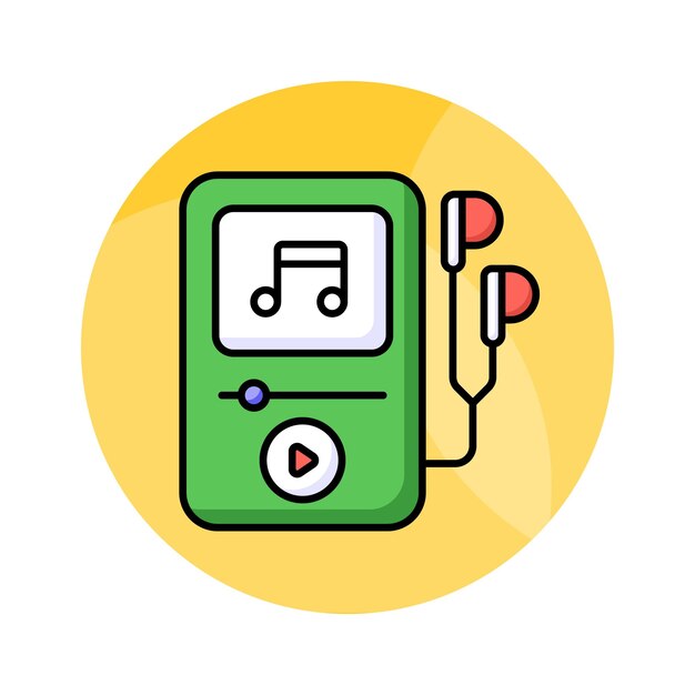 Icono de reproductor de música en estilo moderno un vector editable de reproductor MP3