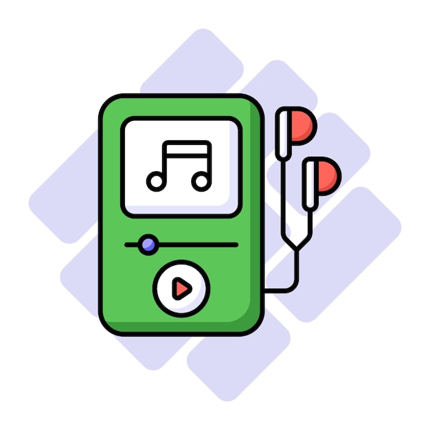 Icono de reproductor de música en estilo moderno un vector editable de reproductor MP3