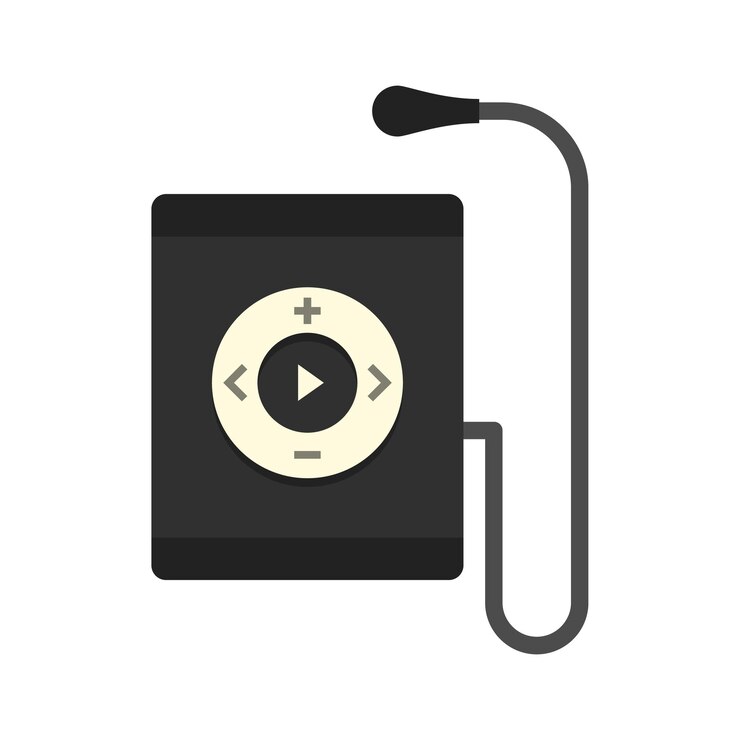 Vector icono del reproductor de música ilustración plana del icono de vector del reproductor de música para diseño web