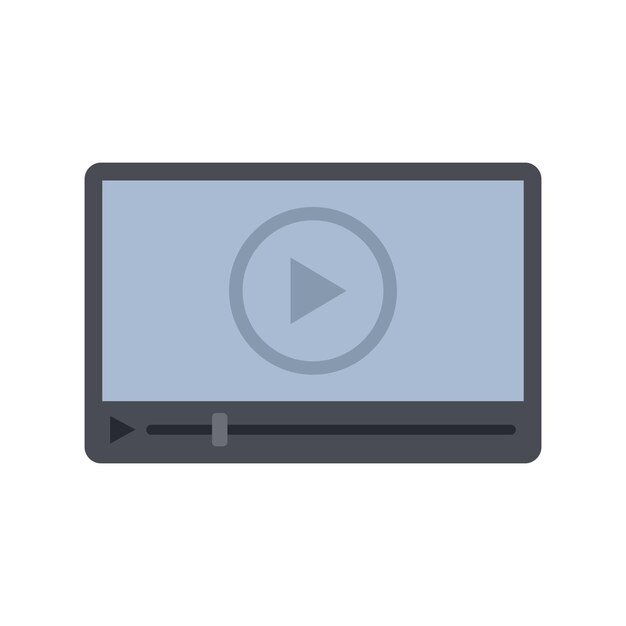 Icono de reproductor de película vector plano Medios de vídeo Clip de pantalla aislado