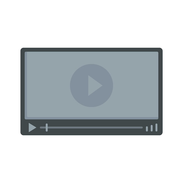 Icono del reproductor de vídeo Ilustración plana del icono de vector del reproductor de vídeo aislado sobre fondo blanco