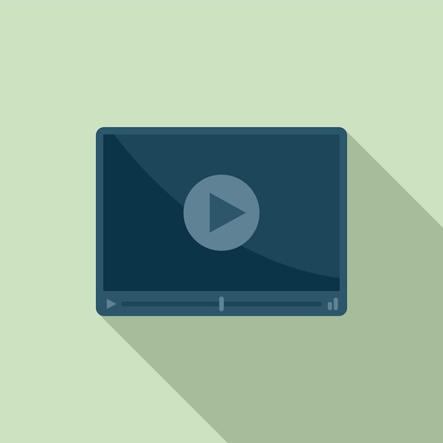Icono del reproductor de vídeo Ilustración plana del icono de vector del reproductor de vídeo para diseño web