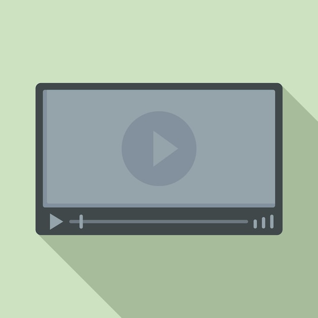Icono del reproductor de vídeo Ilustración plana del icono de vector del reproductor de vídeo para diseño web