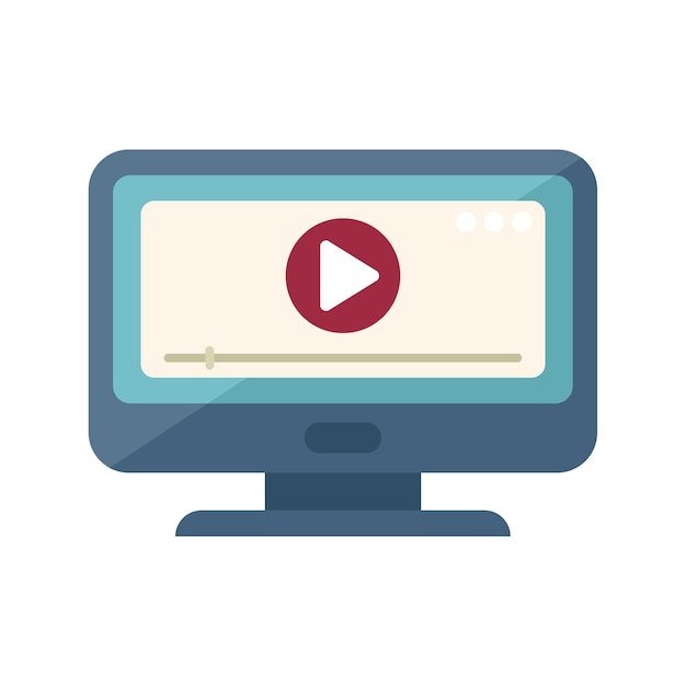 Icono del reproductor de video de vector plano Presión de la cámara Reportaje de televisión