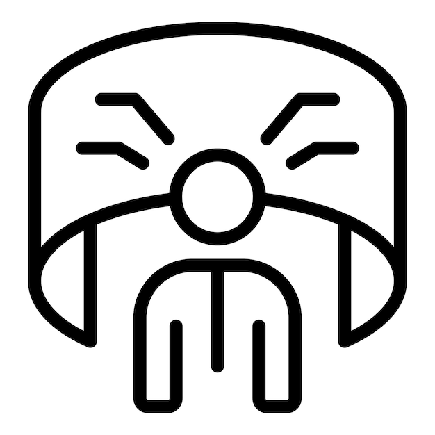 Icono del reproductor Vr Icono de vector del reproductor Vr esquema para diseño web aislado sobre fondo blanco