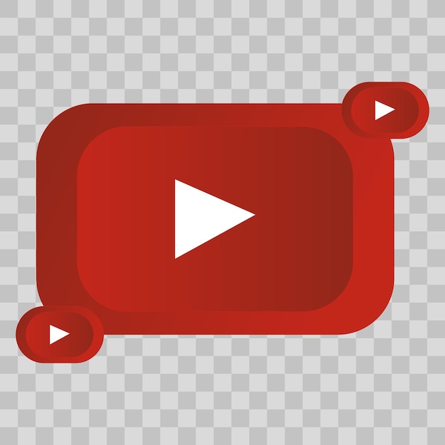 Icono del reproductor de YouTube con fondo transparente