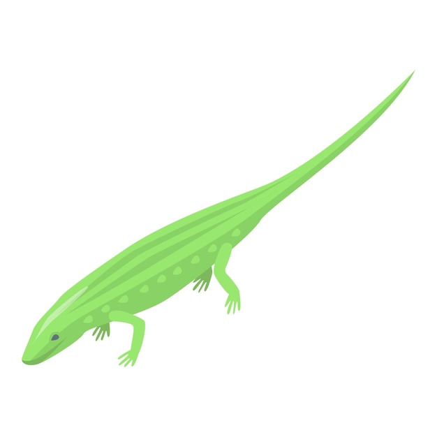 Icono de reptil verde Isométrico del icono de vector de reptil verde para diseño web aislado sobre fondo blanco
