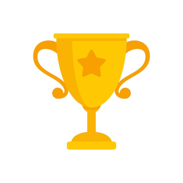 Icono de reputación de copa de oro Ilustración plana del icono de vector de reputación de copa de oro aislado sobre fondo blanco
