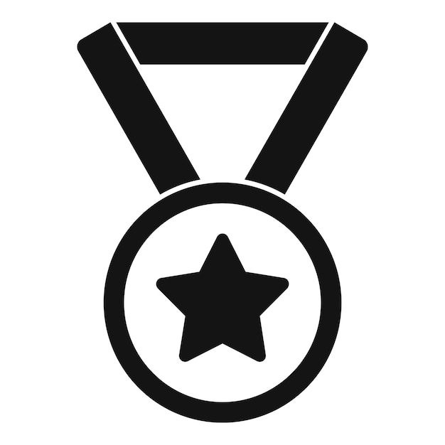 Icono de reputación de medalla de oro Ilustración simple del icono de vector de reputación de medalla de oro para diseño web aislado sobre fondo blanco