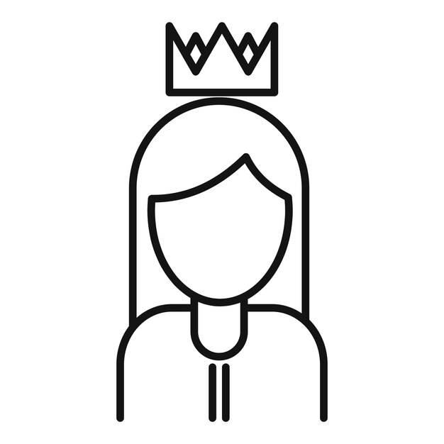 Icono de reputación de reina Icono de vector de reputación de reina de contorno para diseño web aislado sobre fondo blanco