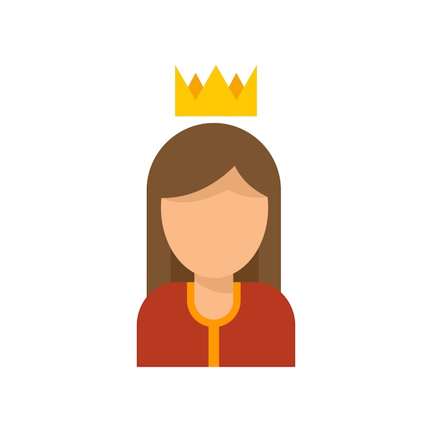 Icono de reputación de reina Ilustración plana del icono de vector de reputación de reina aislado sobre fondo blanco