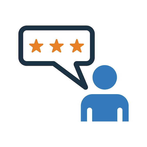 El icono de la reseña del cliente