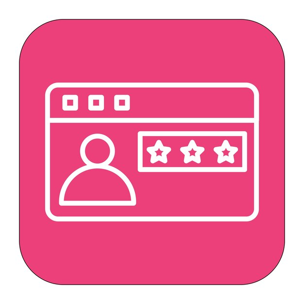 El icono de las reseñas de los clientes