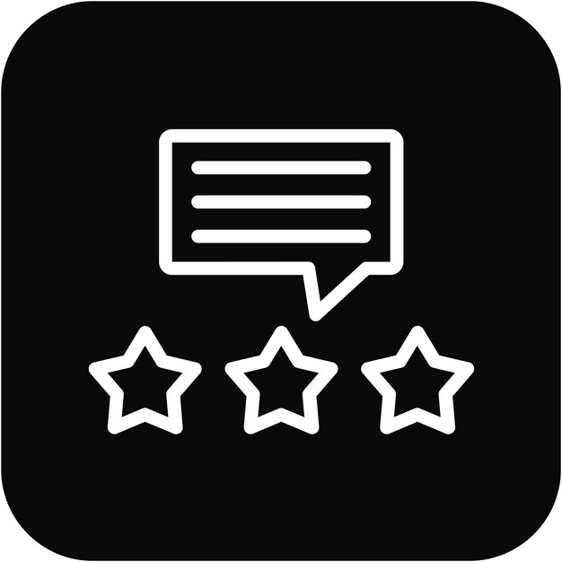 El icono de las reseñas de los clientes