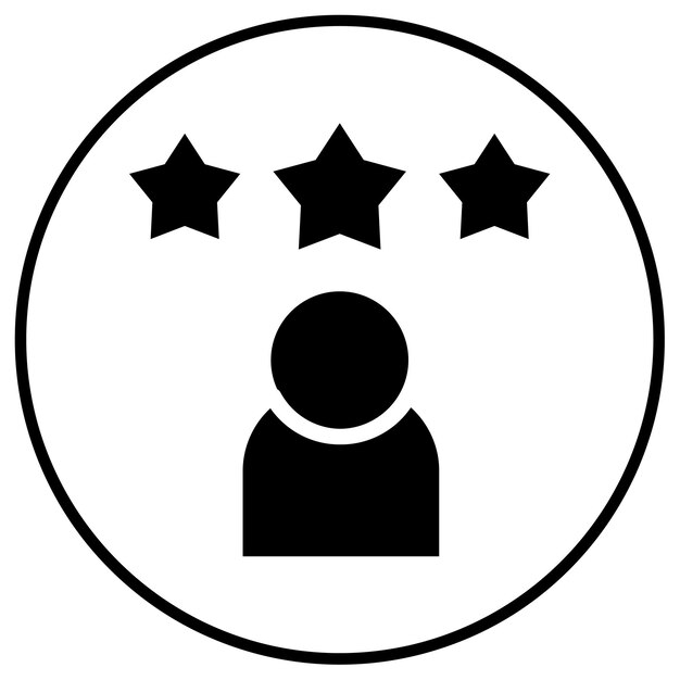 El icono de las reseñas de los clientes