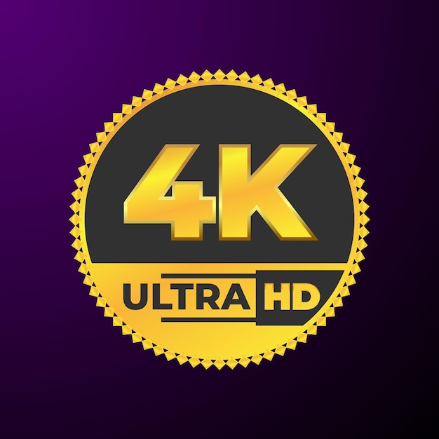 Icono de resolución 4K Ultra HD para web y móvil