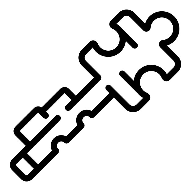 Icono de resolución de claves Icono de vector de resolución de claves de esquema para diseño web aislado sobre fondo blanco