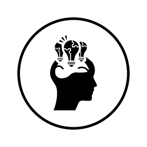 Ícono de resolución de problemas Gráficos vectoriales en negro