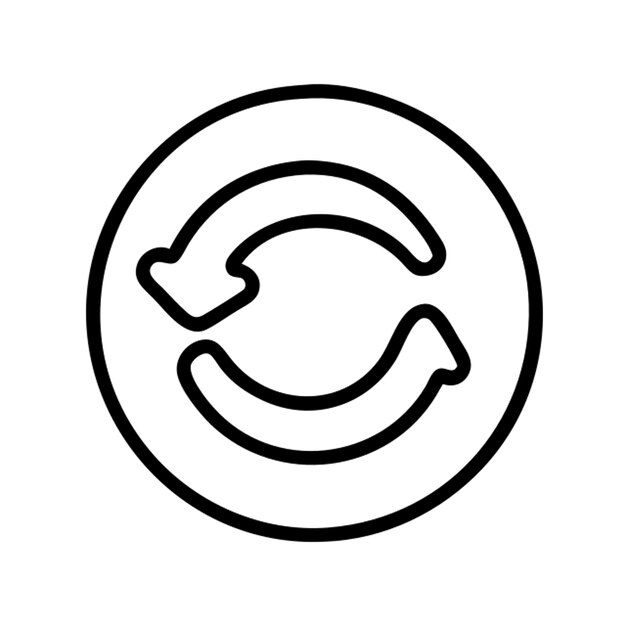un icono de respaldo con un diseño circular la última parte del círculo que se convierte en línea punteada usar un