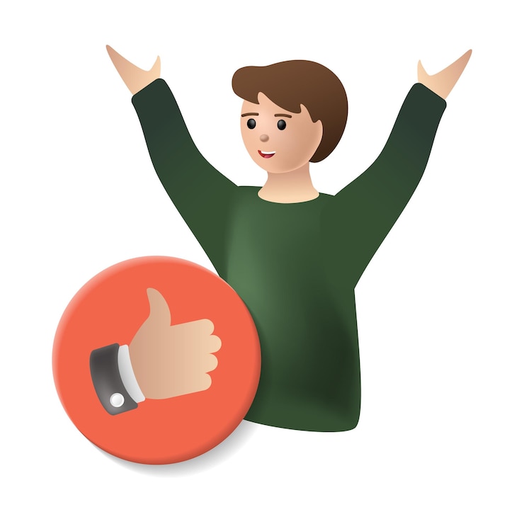 Vector ícono de respeto ilustración 3d de la colección de valores de la empresa ícono de respeto creativo 3d para plantillas de diseño web, infografías y más