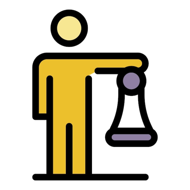 Icono de responsabilidad del voluntario Esbozo del vector de responsabilidad de los voluntarios Icono de color plano aislado