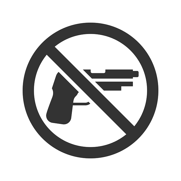 Vector icono de restricción de armas