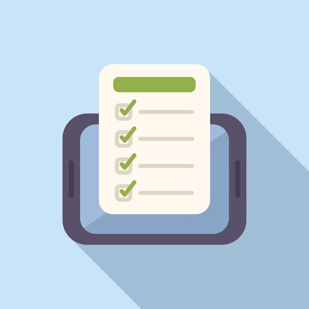 Icono de resultado de prueba de tableta vector plano Laboratorio médico Computadora digital