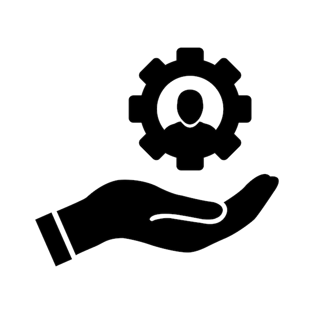 Icono de retención de empleados en el logotipo vectorial