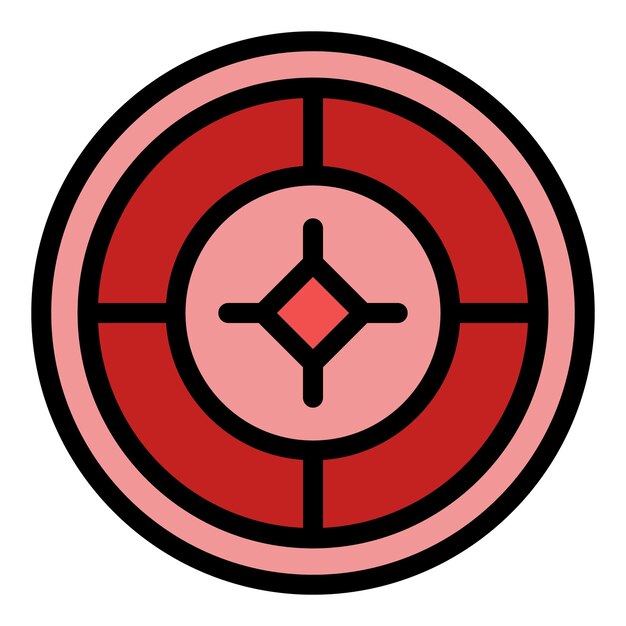 Icono de la retícula de la computadora Contorno del icono vectorial de la redícula de la computación Color plano aislado