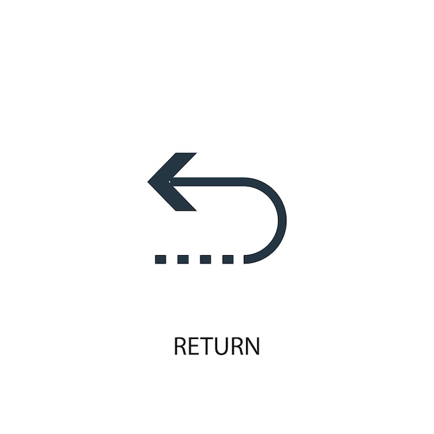 Icono de retorno. Ilustración de elemento simple. diseño de símbolo de concepto de retorno. Se puede utilizar para web y móvil.
