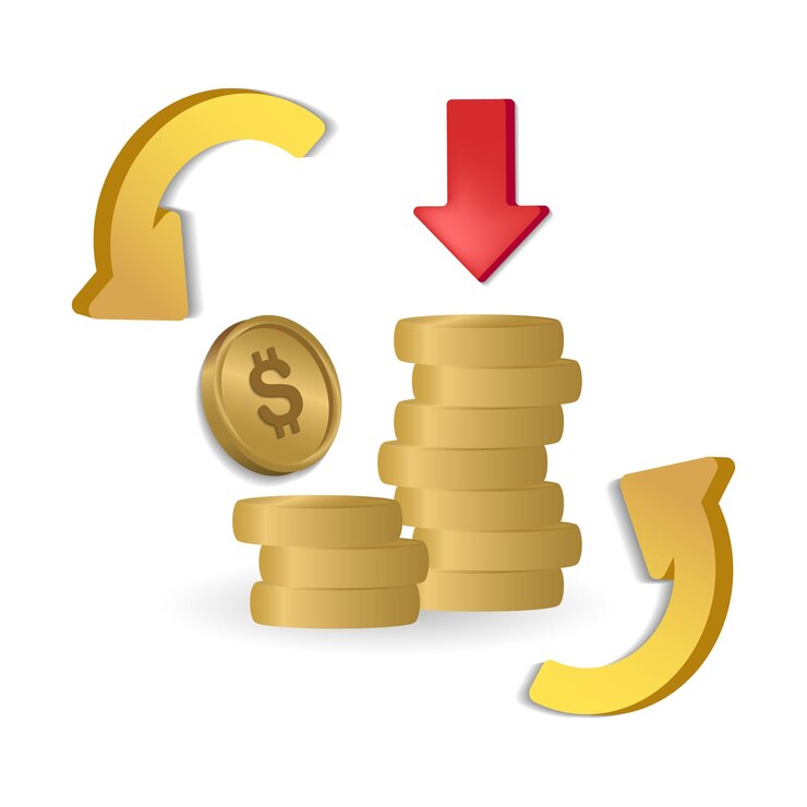 Vector ícono de retorno de inversiones ilustración 3d de la colección de crowdfunding ícono 3d de retorno de inversiones creativas para infografías de plantillas de diseño web y más