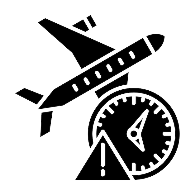 Vector icono de retraso de vuelo