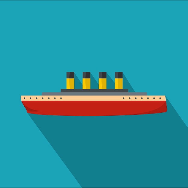 Icono retro del barco ilustración plana del icono vectorial retro del barco para la web