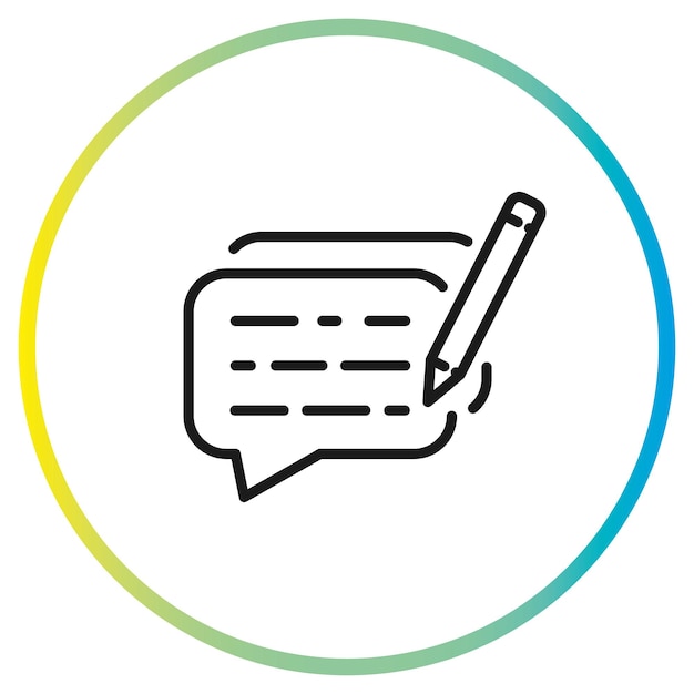 icono de retroalimentación escribiendo un artículo o blog