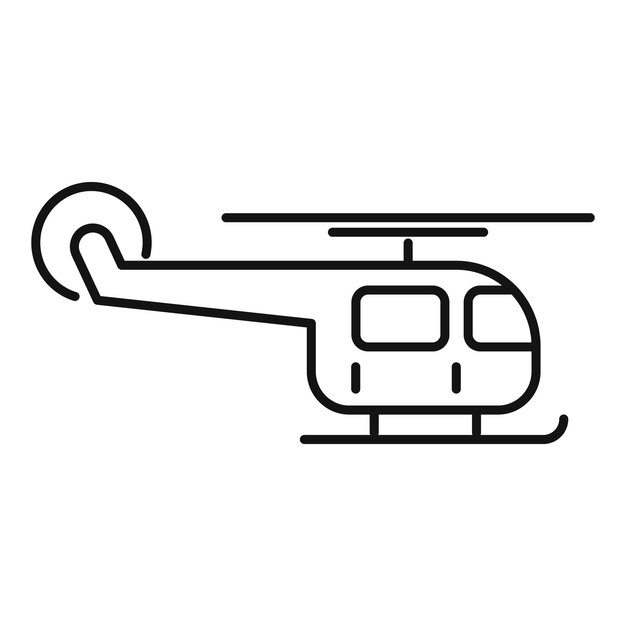 Icono de reubicación de helicópteros Contorno de icono de vector de reubicación de helicópteros para diseño web aislado sobre fondo blanco