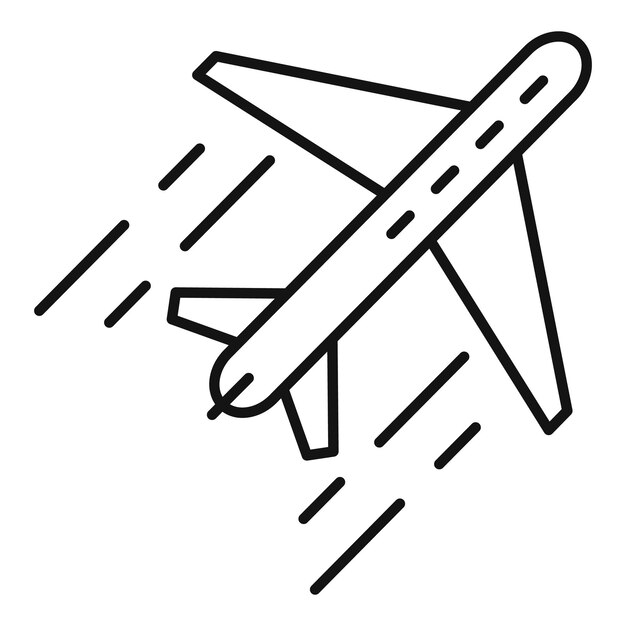 Icono de reubicación de vuelo de avión Icono de vector de reubicación de vuelo de avión de esquema para diseño web aislado sobre fondo blanco