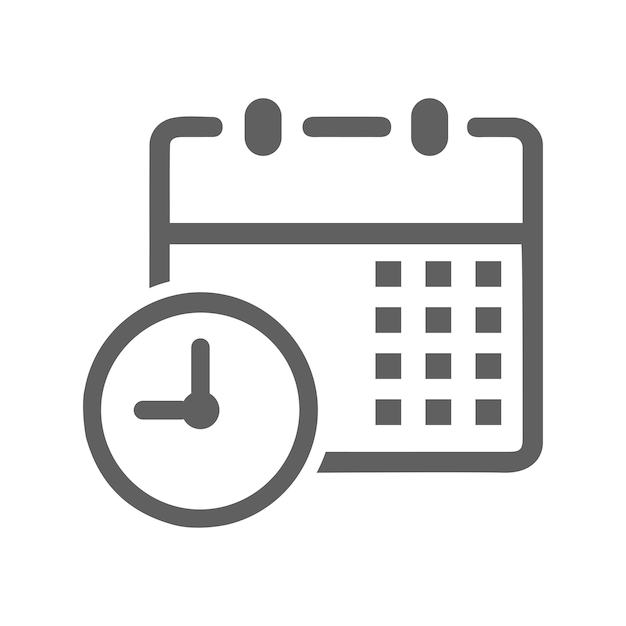 Ícono de reunión de horario personal Gráficos vectoriales grises