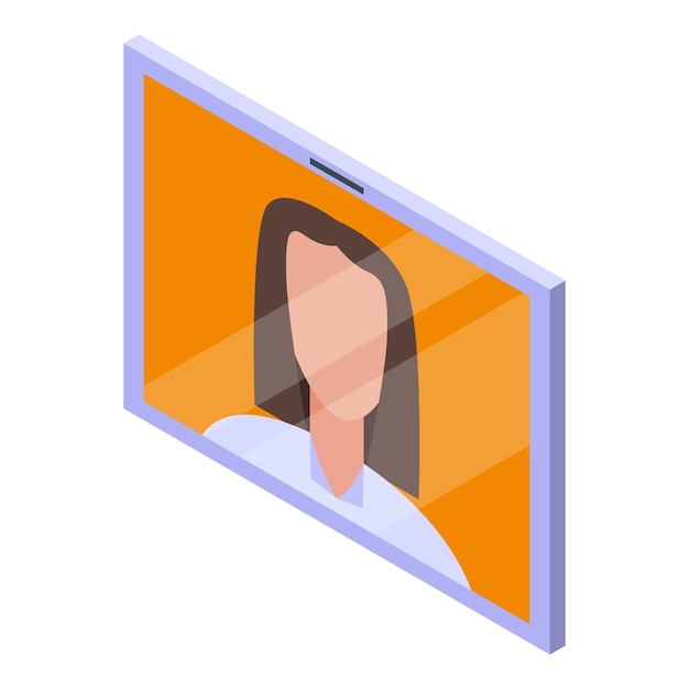 Icono de reunión en línea Isométrico del icono de vector de reunión en línea para diseño web aislado sobre fondo blanco