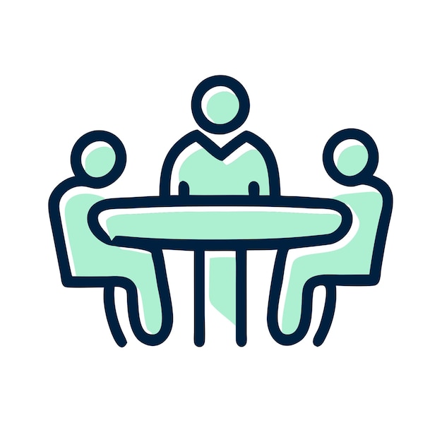 Icono de reunión plana Ilustración de capa vectorial PNG transparente