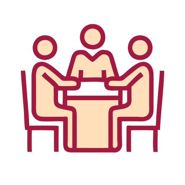 Icono de reunión plana Ilustración de capa vectorial PNG transparente