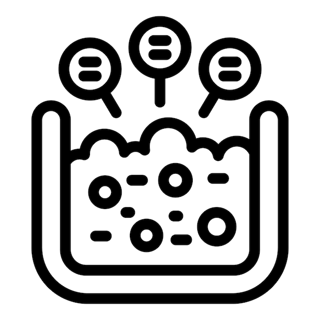 Icono de reutilización química vector de contorno Planta de proceso de residuos de papel