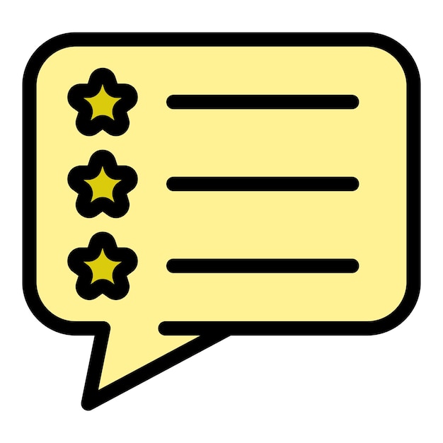 Icono de revisión del cliente Contorno de la revisión del cliente Vector de icono de color plano aislado