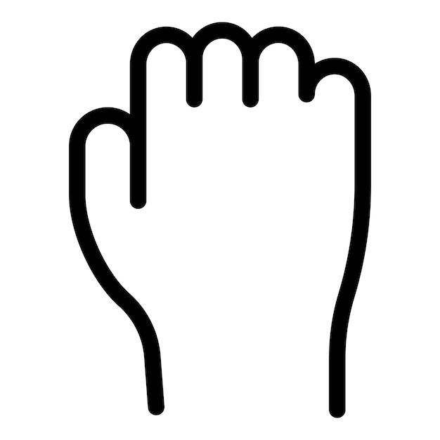 Icono de revolución de puño de gesto de mano Contorno Icono de vector de revolución de puño de gesto de mano para diseño web aislado sobre fondo blanco