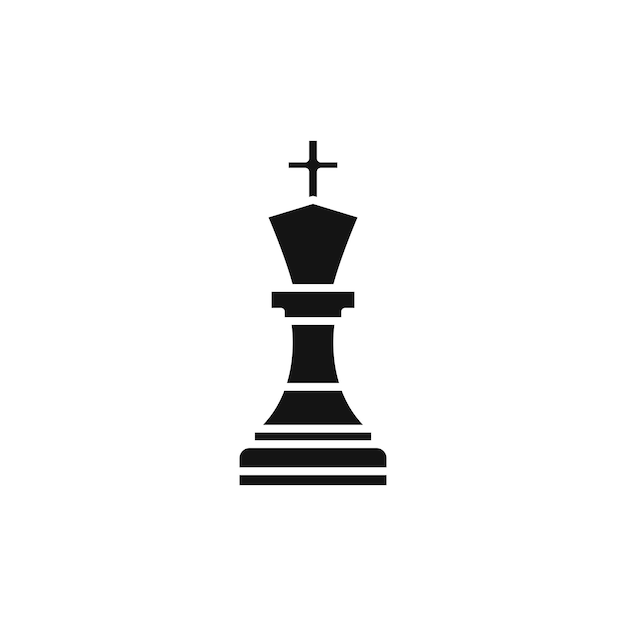 El icono del rey de ajedrez aislado en fondo blanco