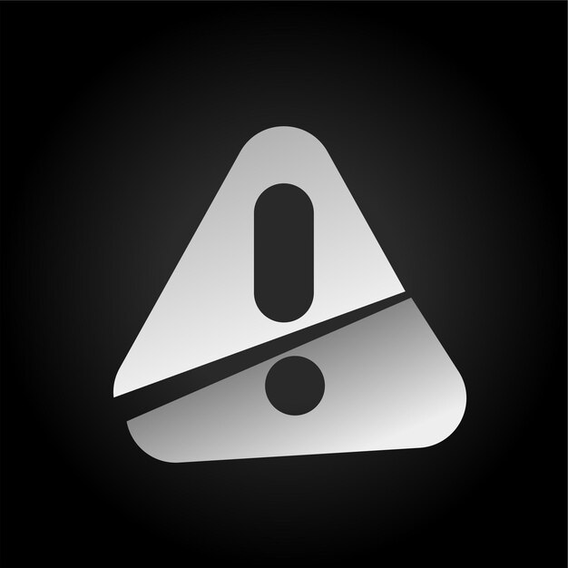 Icono de riesgo de efecto cortado de fondo oscuro con visual moderno