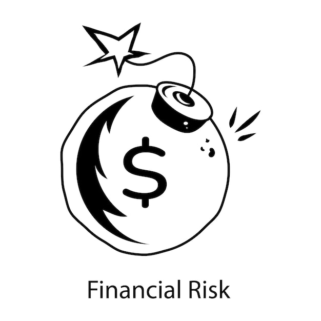 Icono de riesgo financiero dibujado a mano por Premium